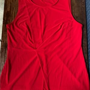 DKNY Red Twist-Detail Sleeveless Tank
